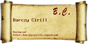 Barczy Cirill névjegykártya